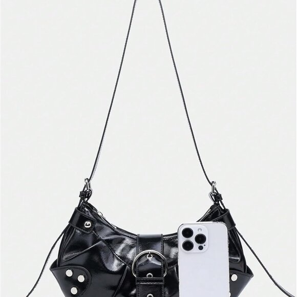 Stylish Studded Women's Hobo Bag with Zipper Closure - Perfect Gift Choice - Picture 7 of 7